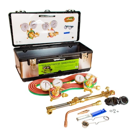 Forney Heavy Duty Oxygen-Acetylene Deluxe Victor style Cutting, Brazing and Welding Kit with Regulators 1710